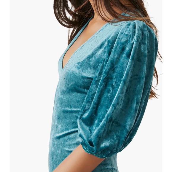 BNWT! FREE PEOPLE “DON’T YOU WISH” BODYSUIT in Deep Teal - Picture 3 of 5